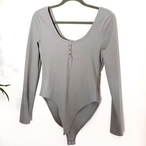 Gray Long-sleeve bodysuit